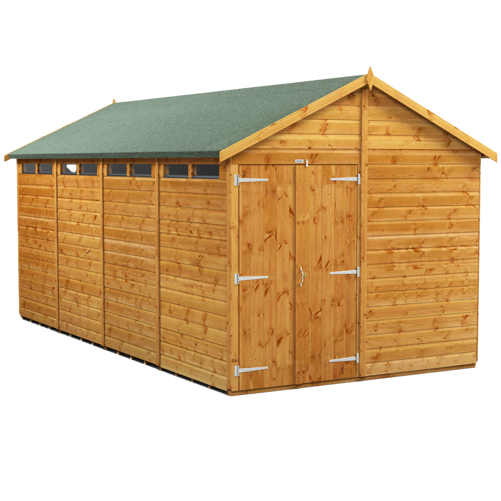 Power Sheds 16 x 8ft Double Door Apex Security Shed Image 1