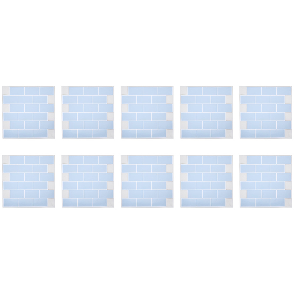 Living and Home Light Blue Lattice Peel and Stick Wallpaper Tile 30 x 30cm 10 Pack Image 3