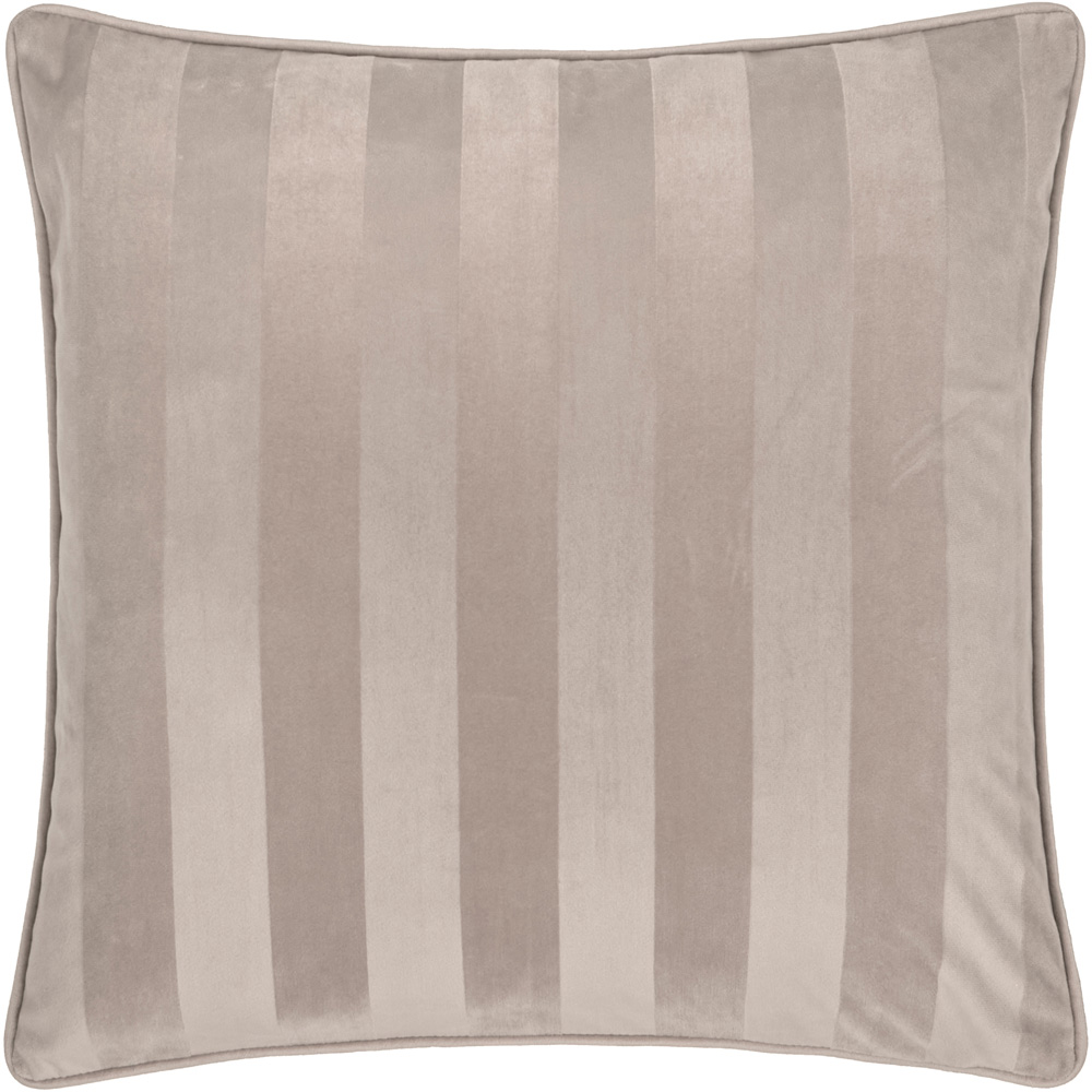 Paoletti Regency Stripe Grey Velvet Cushion 45 x 45cm Image 1