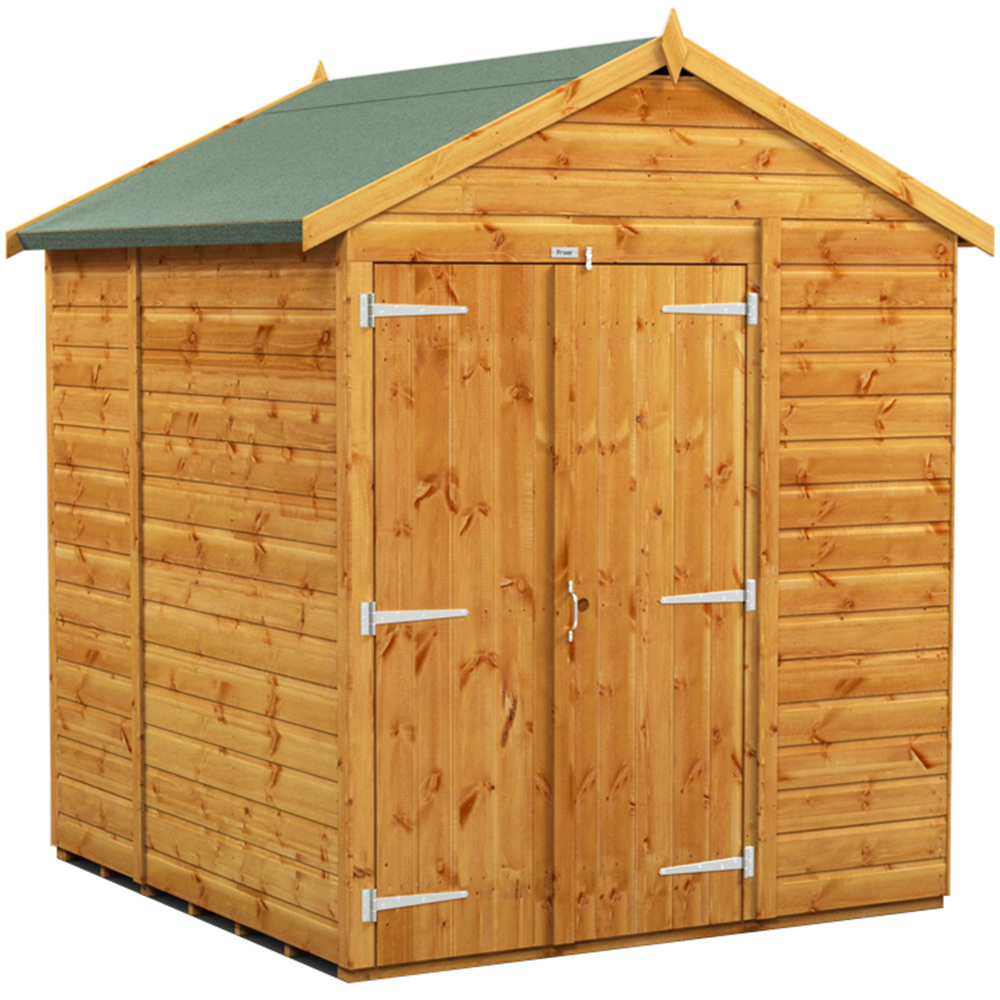Power Sheds 6 x 6ft Double Door Apex Wooden Shed Image 1