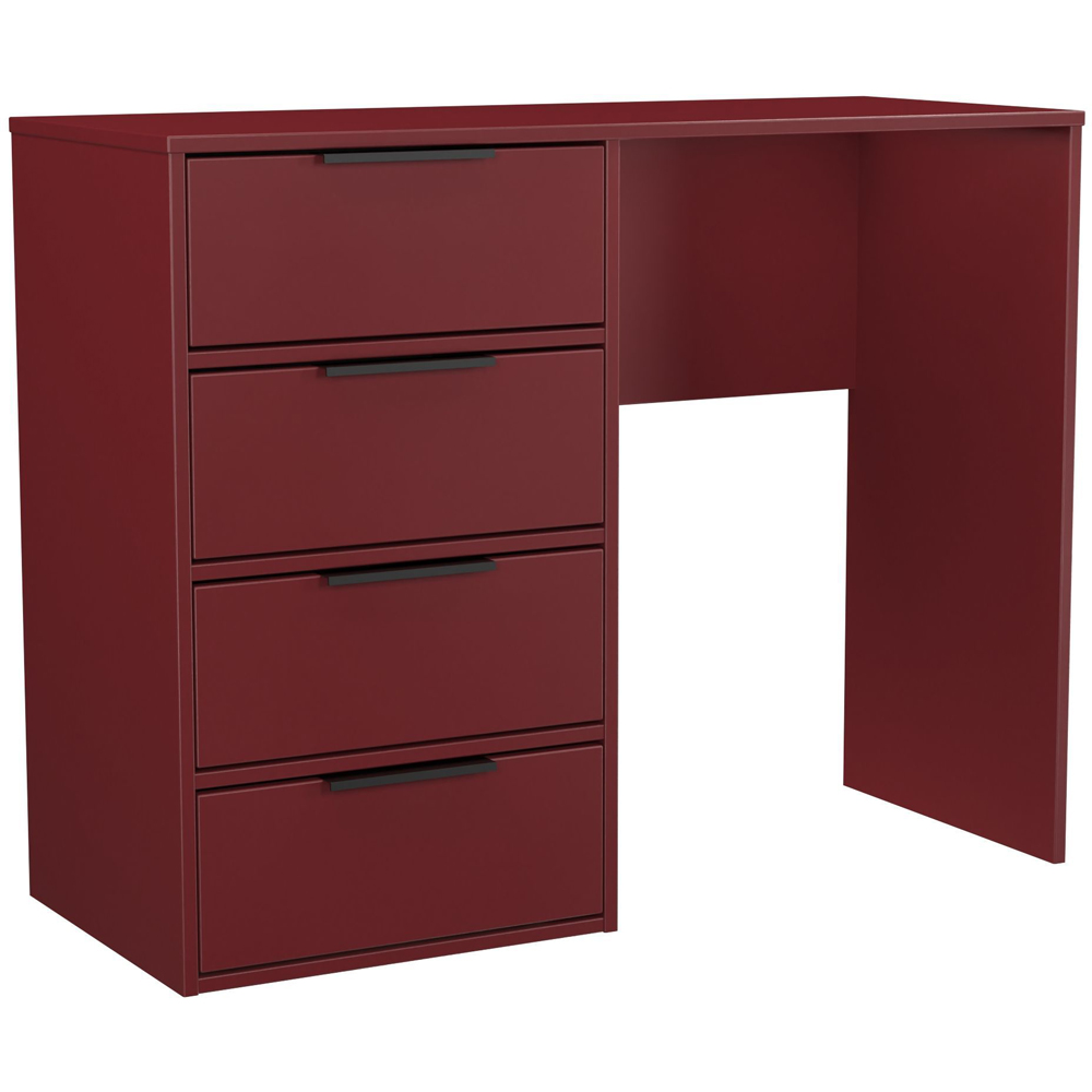 Crowndale Hong Kong 4 Drawer Red Matt Vanity Dressing Table Ready Assembled Image 4