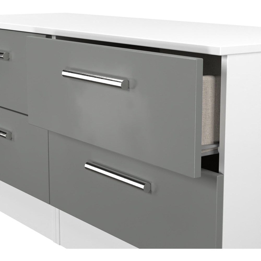 Crowndale Contrast 4 Drawer Dusk Grey and White Bed Box Ready Assembled Image 5