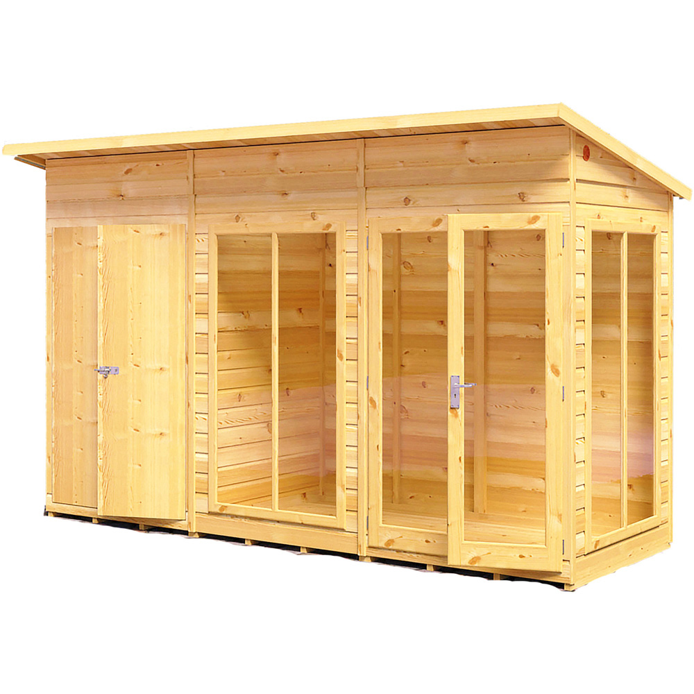 Shire Lela 12 x 4ft Double Door Summerhouse with Storage Image 1