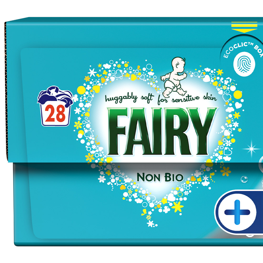 Fairy Platinum Non-Bio Pods Sensitive Skin Washing Liquid Capsules 29 Washes Case of 4 Image 3