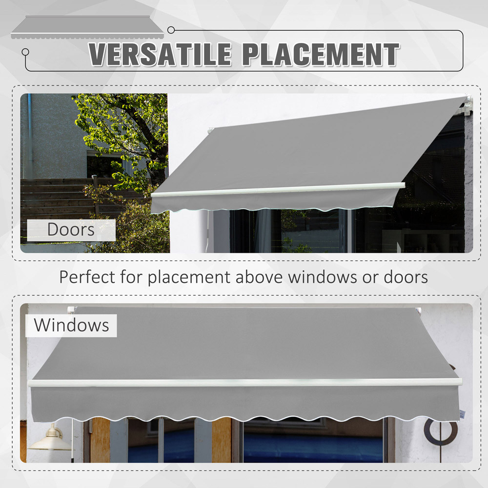 Outsunny Light Grey Retractable Window Awning 3 x 2m Image 5