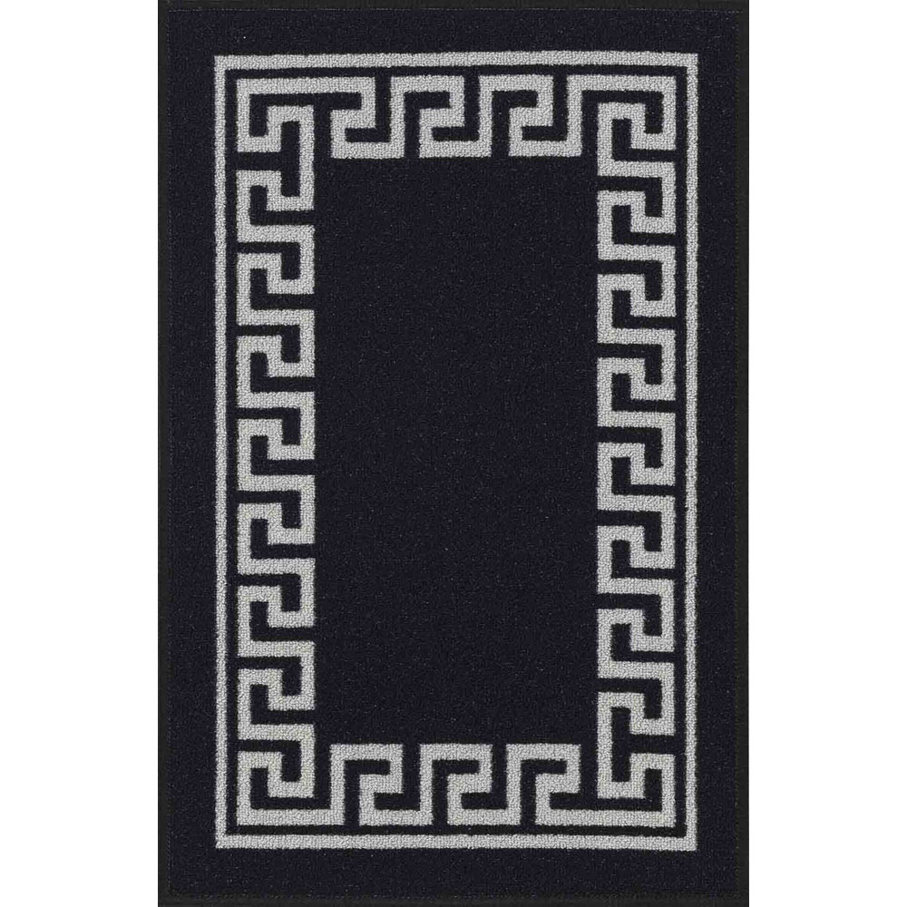 Desire Rugs Havana Black Greek Key Anti Slip Door Mat 160 x 120cm Image 1