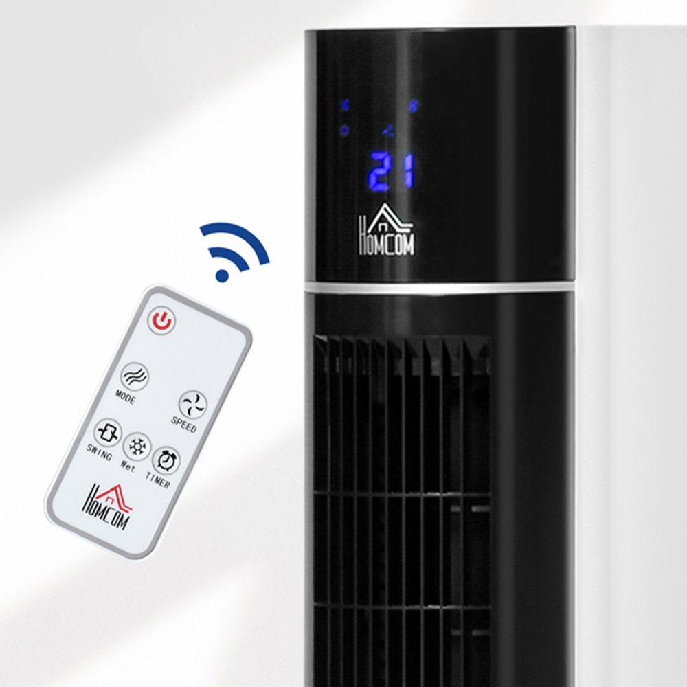 HOMCOM White and Black Evaporative Air Cooler with Remote 3L Image 3