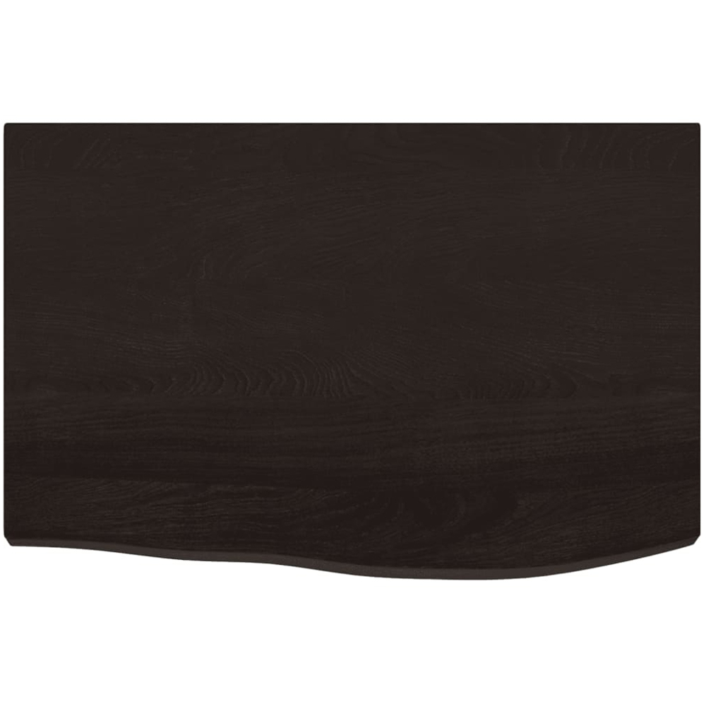 vidaXL 60cm Dark Brown Treated Solid Oak Wood Floating Wall Shelf Image 3