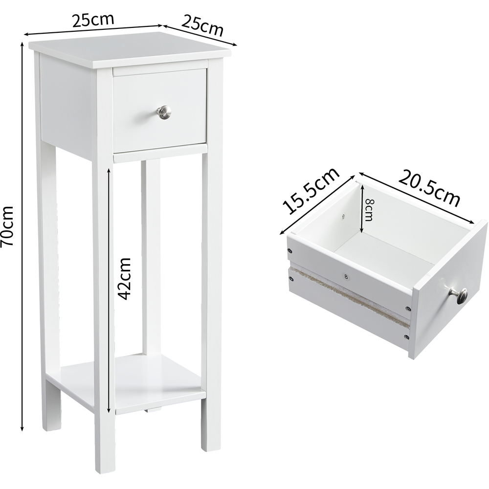 Brooklyn Amelia Single Drawer Single Shelf White Solid Wooden Bedside Table Image 8