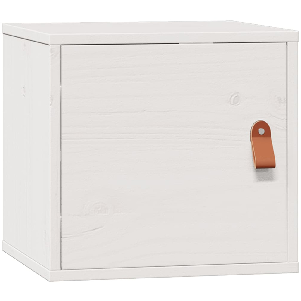 vidaXL Single Door White Solid Pine Wood Wall Cabinet Image 2