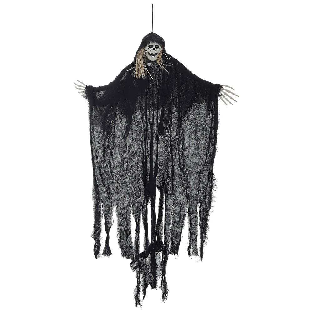Living and Home Halloween Hanging Skeleton Ghost with Motion Sensor 120cm Image 1