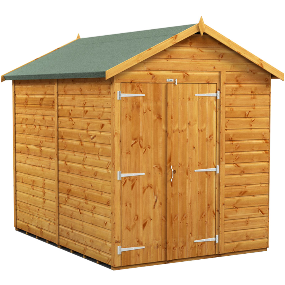 Power Sheds 8 x 6ft Double Door Apex Wooden Shed Image 1
