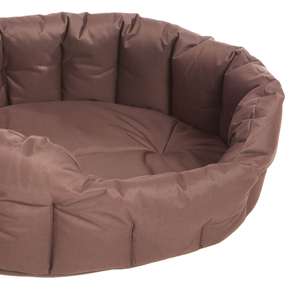 P&L Large Brown Oval Waterproof Dog Bed Image 3