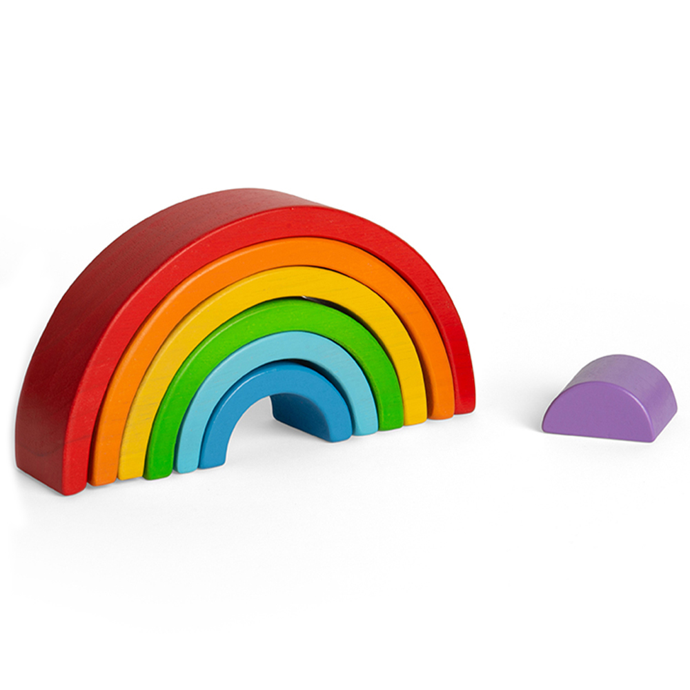 Bigjigs Toys Wooden Stacking Rainbow Toy Multicolour Small Image 6