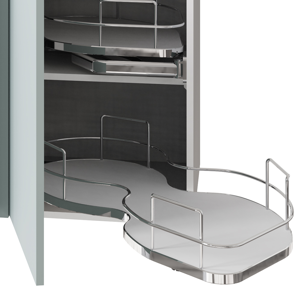 Kitchen Kit Slab Supermatt Aquamarine Base Kitchen Cabinet Flatpack with Nuvola Blind Corner 1000mm Image 3