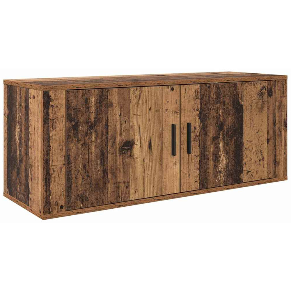 vidaXL 2 Door Old Wood Wall Mounted Wide TV Unit Set of 3 Image 5