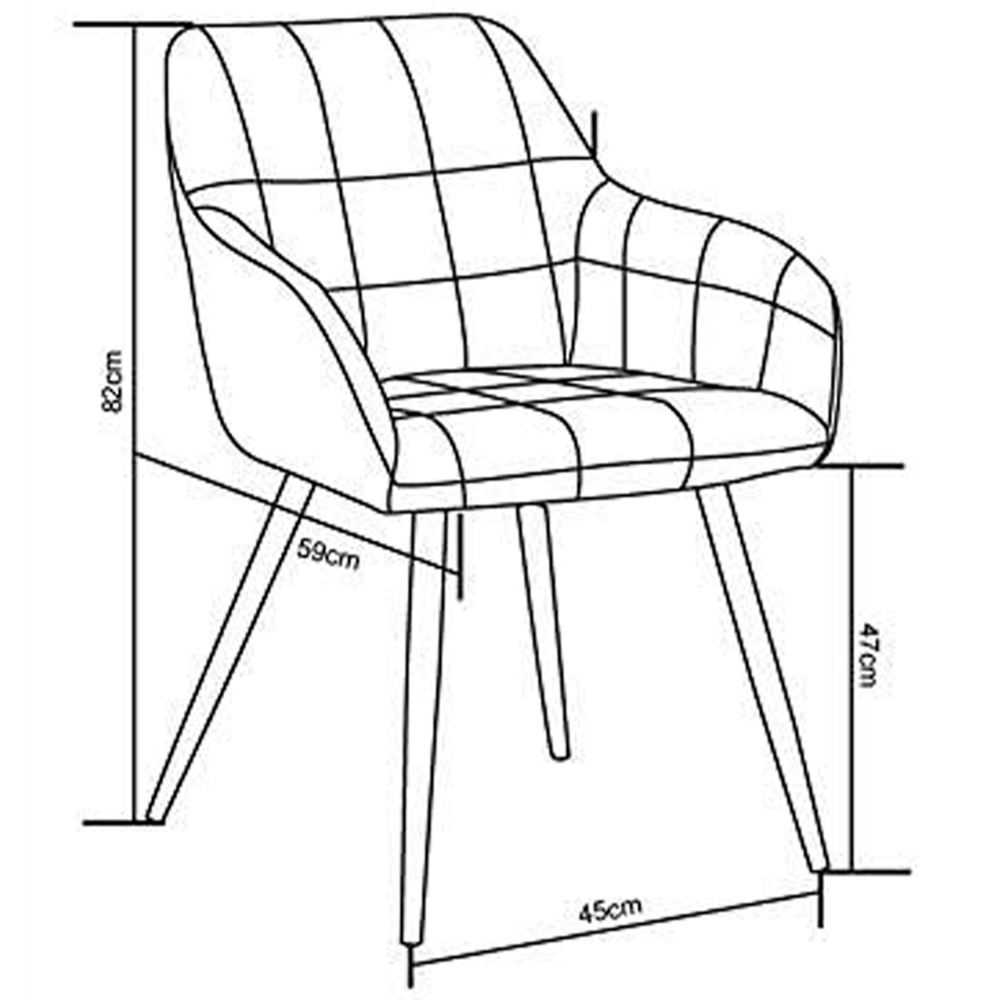 wilko Adrian Set of 2 Dark Grey Suede Faux Leather Dining Chairs Image 8