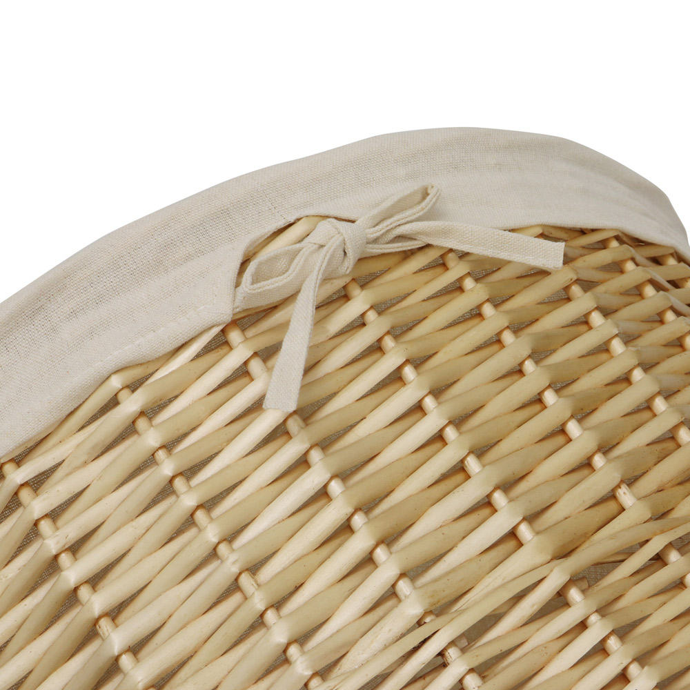 JVL 4 Piece Acacia Honey Round Willow Laundry and Waste Paper Basket Set Image 6