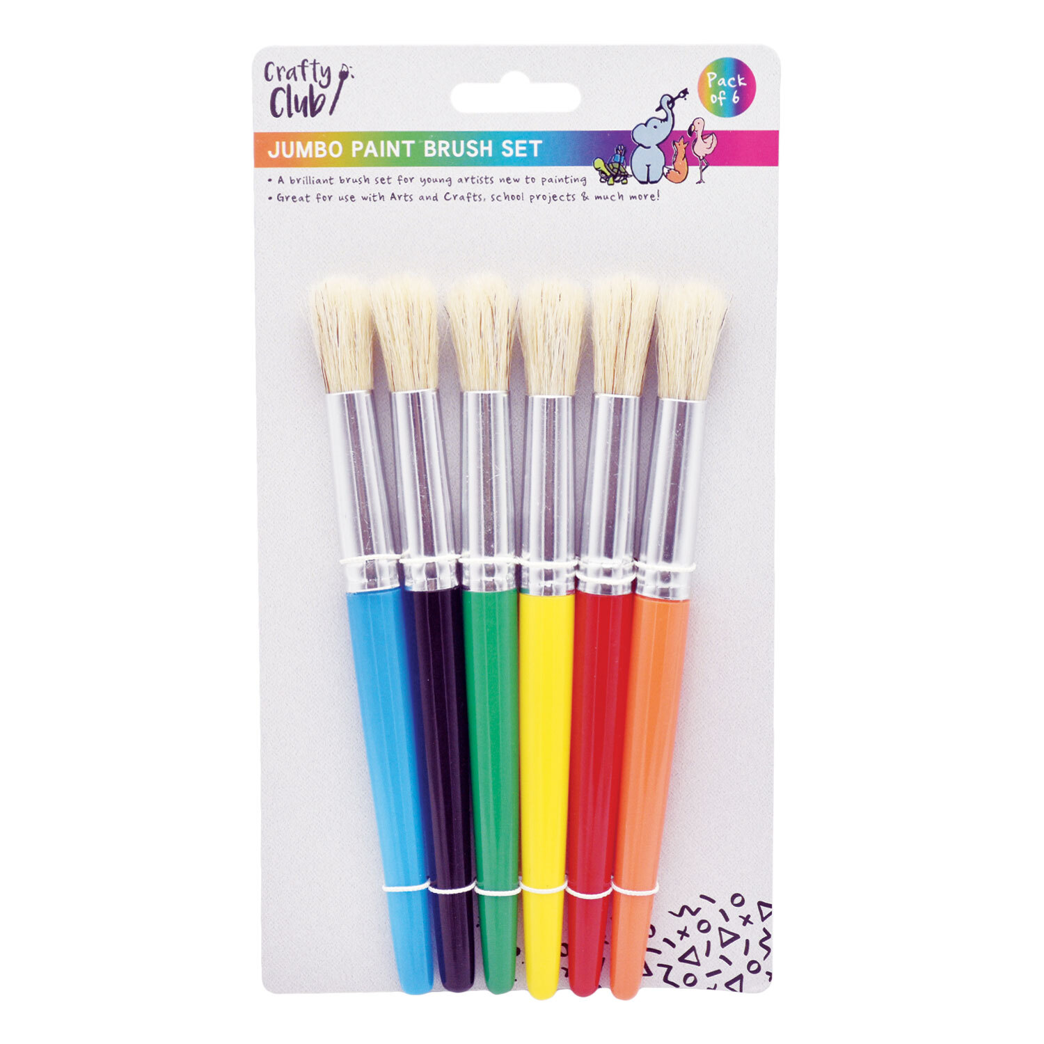 Crafty Club Pack of 6 Jumbo Paint Brush Set  Image