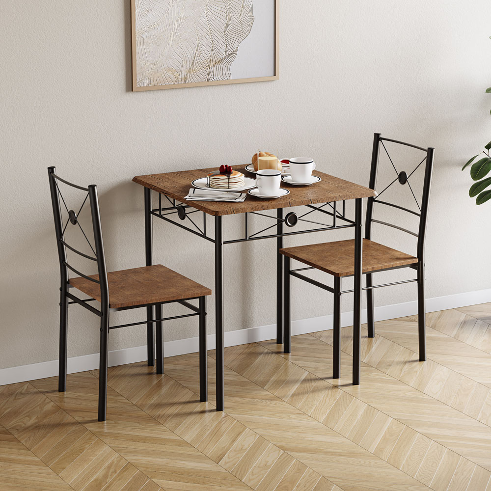 VIDA DESIGNS Roslyn 2 Seater Square Dining Set Dark Wood Image 3