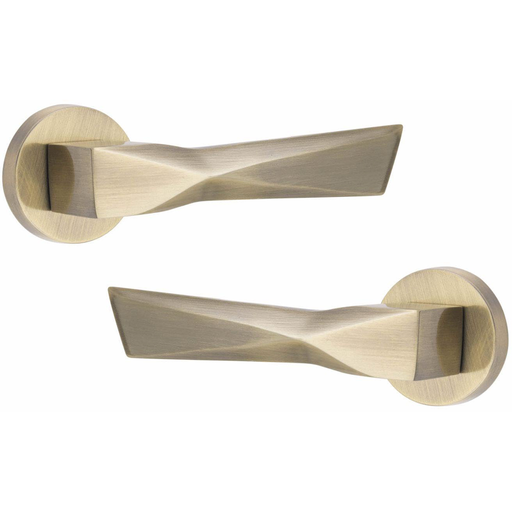 Golden Grace Modern Aura Antique Brass Premium Door Handles 5 Pack Image 3