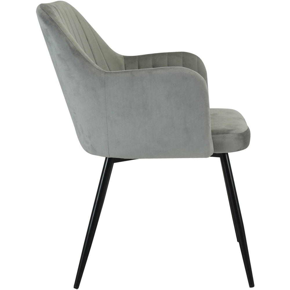 Indoor Living Charlotte 4 Seater Velvet Marble Top Dining Set Grey Image 6