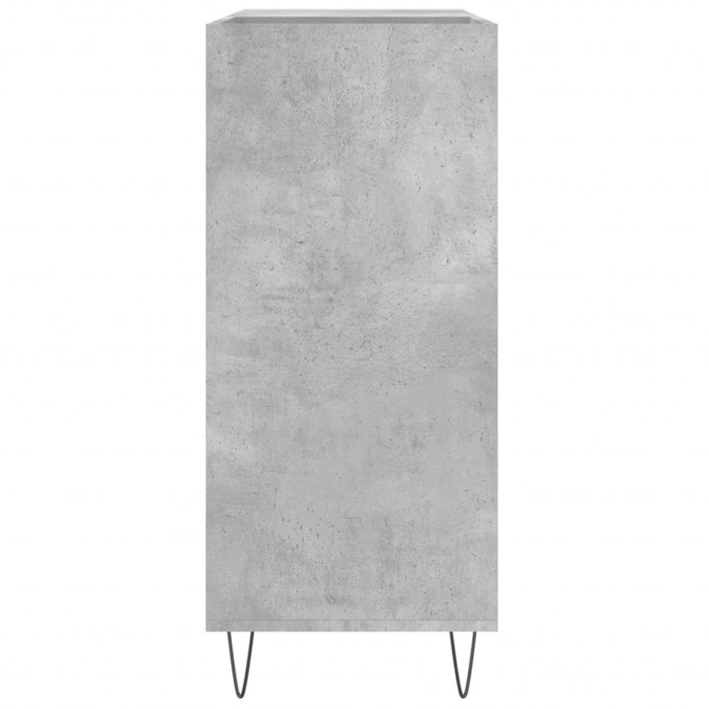 vidaXL 3 Shelf Concrete Grey Square Record Cabinet Image 5