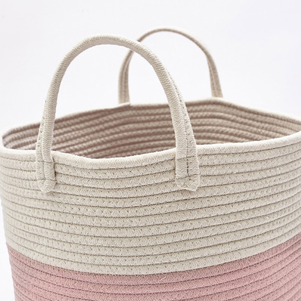 Living and Home Pink Laundry Basket 50cm Image 4