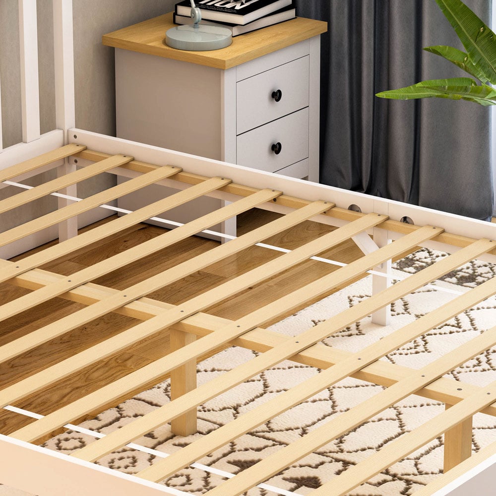 Vida Designs Milan King Size White Low Foot Wooden Bed Frame Image 3