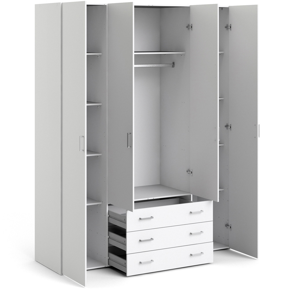 Florence Space 4 Door 3 Drawer White Wardrobe Image 4
