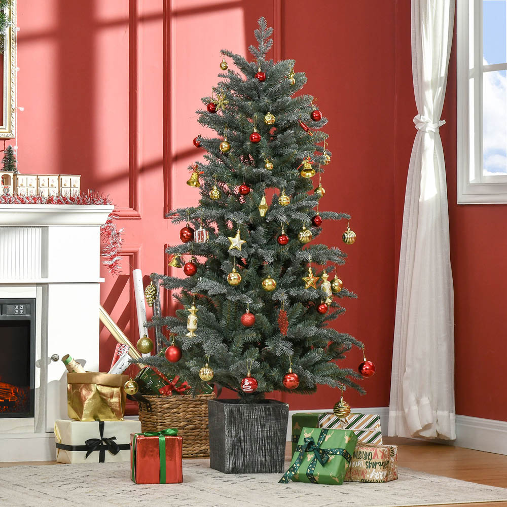 Everglow Green Tall Artificial Christmas Tree with Pot Stand 5ft Image 2