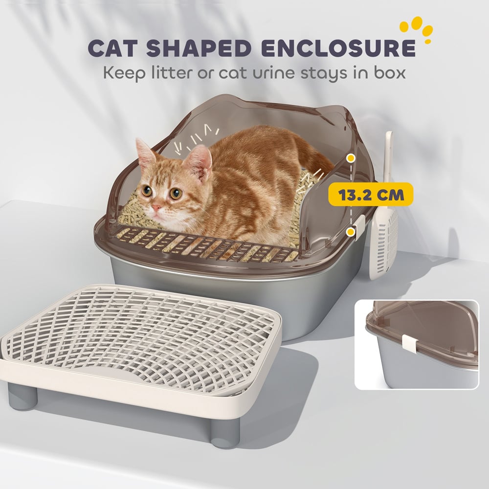PawHut Stainless Steel Cat Litter Box Image 8
