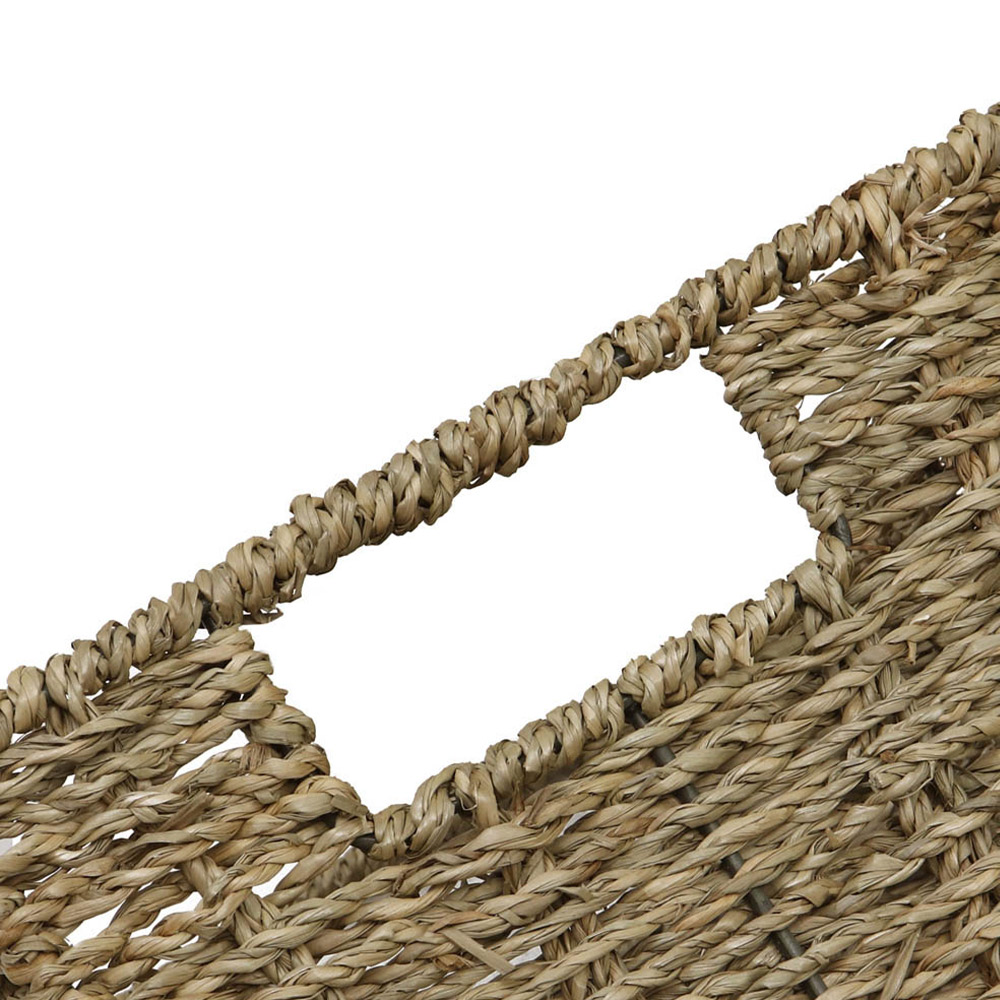 JVL Seagrass Rectangular Storage Baskets with Lids Set of 3 Image 8