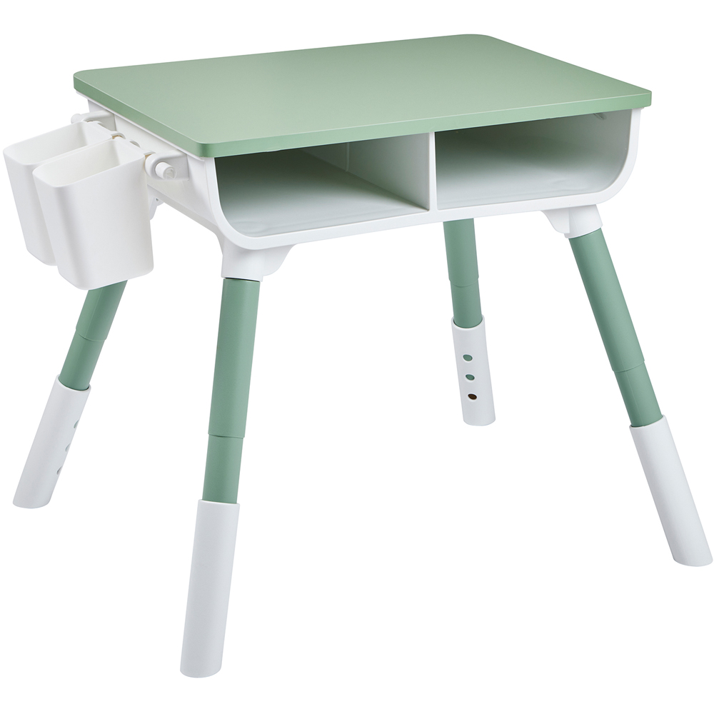 Liberty House Toys White and Green Kids Scandi Height Adjustable Table and Chair Set Image 3