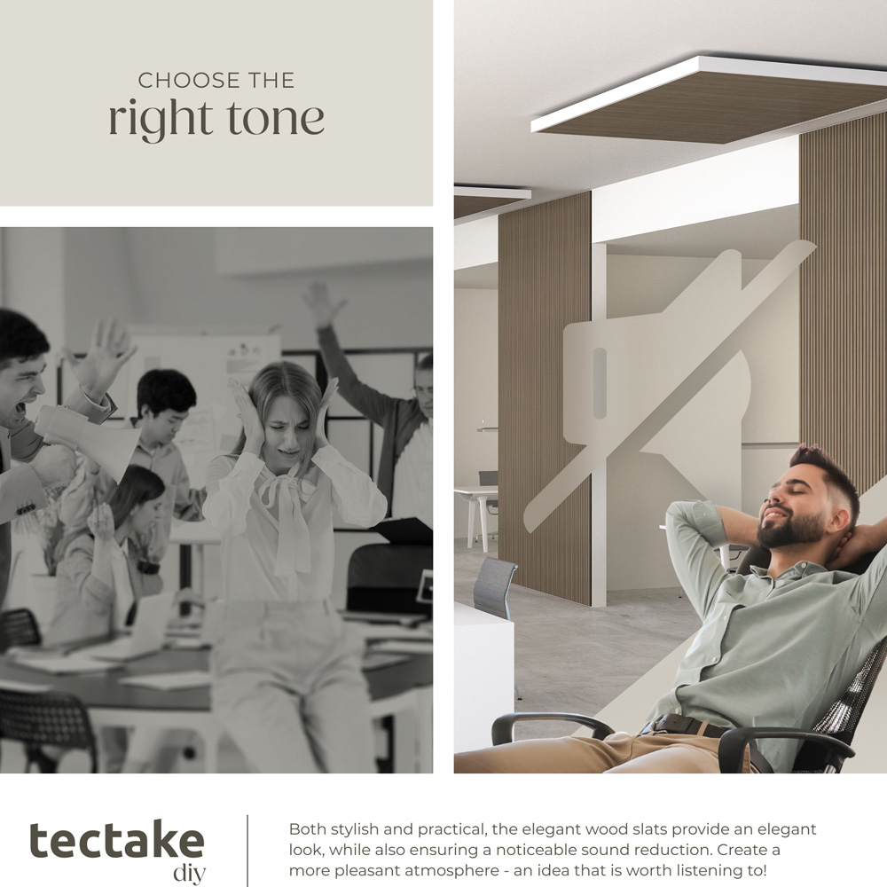 tectake Dark Oak Acoustic Wall Panel Image 6
