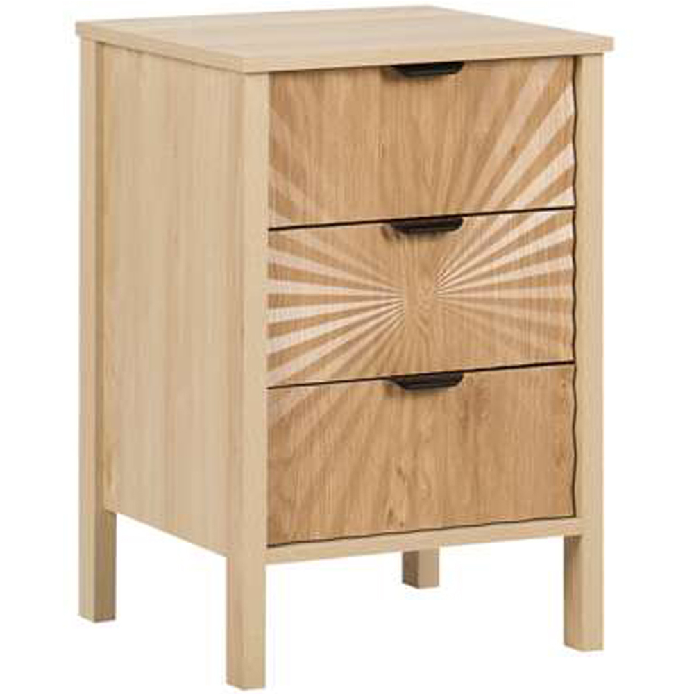 Birlea Solstice 3 Drawer Natural Bedside Table Image 2