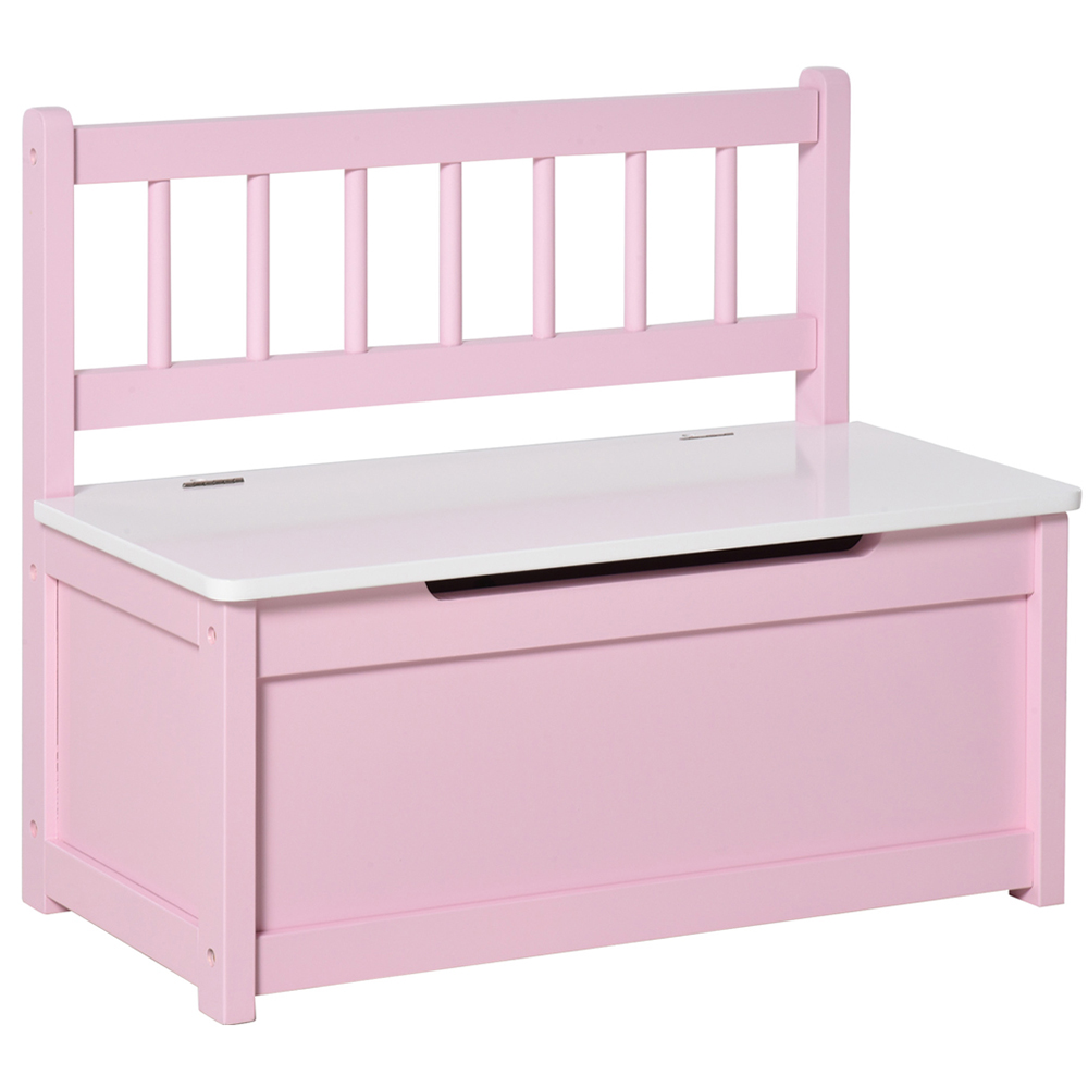 Playful Haven Pink Kids Storage Bench Image 2