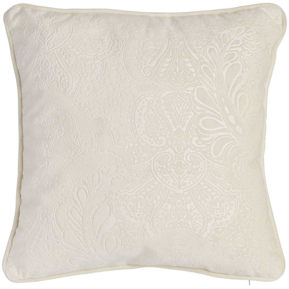 Wilko Cream Floral Cushion 43 x 43cm Image 1