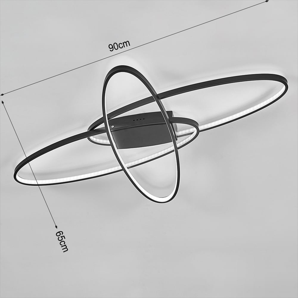 Living and Home Black Cross Unique Oval Ceiling Light Image 9