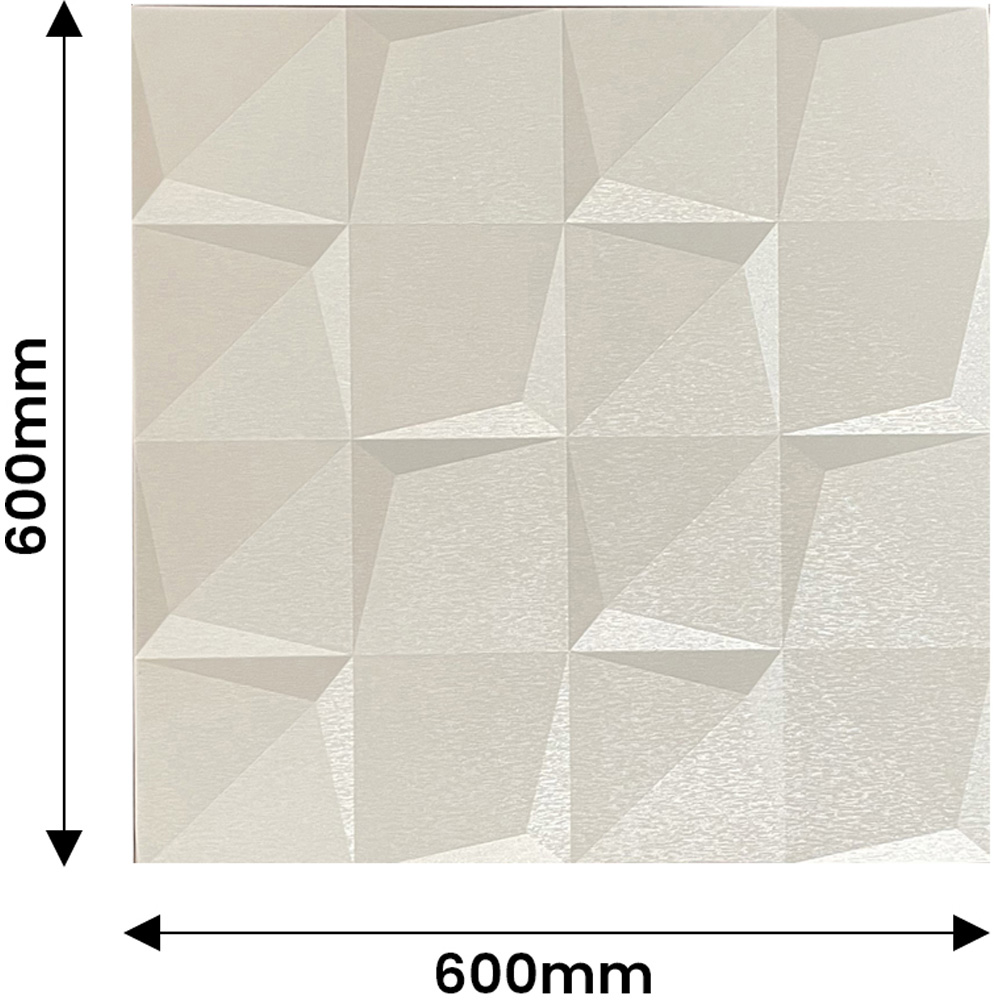 Britwall Luxury Angular 3D Grid PU Leather Wall Panel 600 x 600mm 4 Pack Image 7
