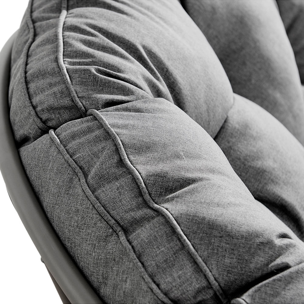 Furniturebox Luno Textured Grey Rattan Garden Chair with Cushion Image 5