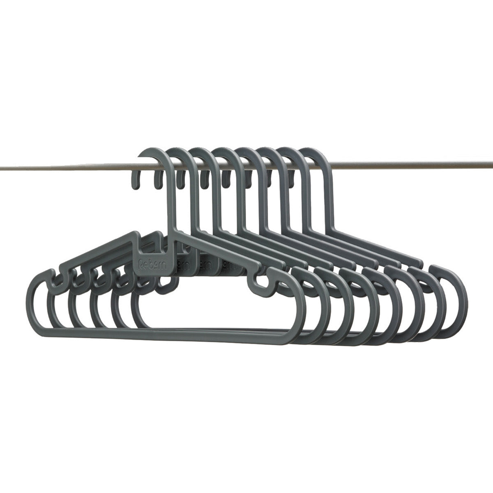 ReBorn Agian Grey Plastic Coat Hanger 8 Pack Image 4