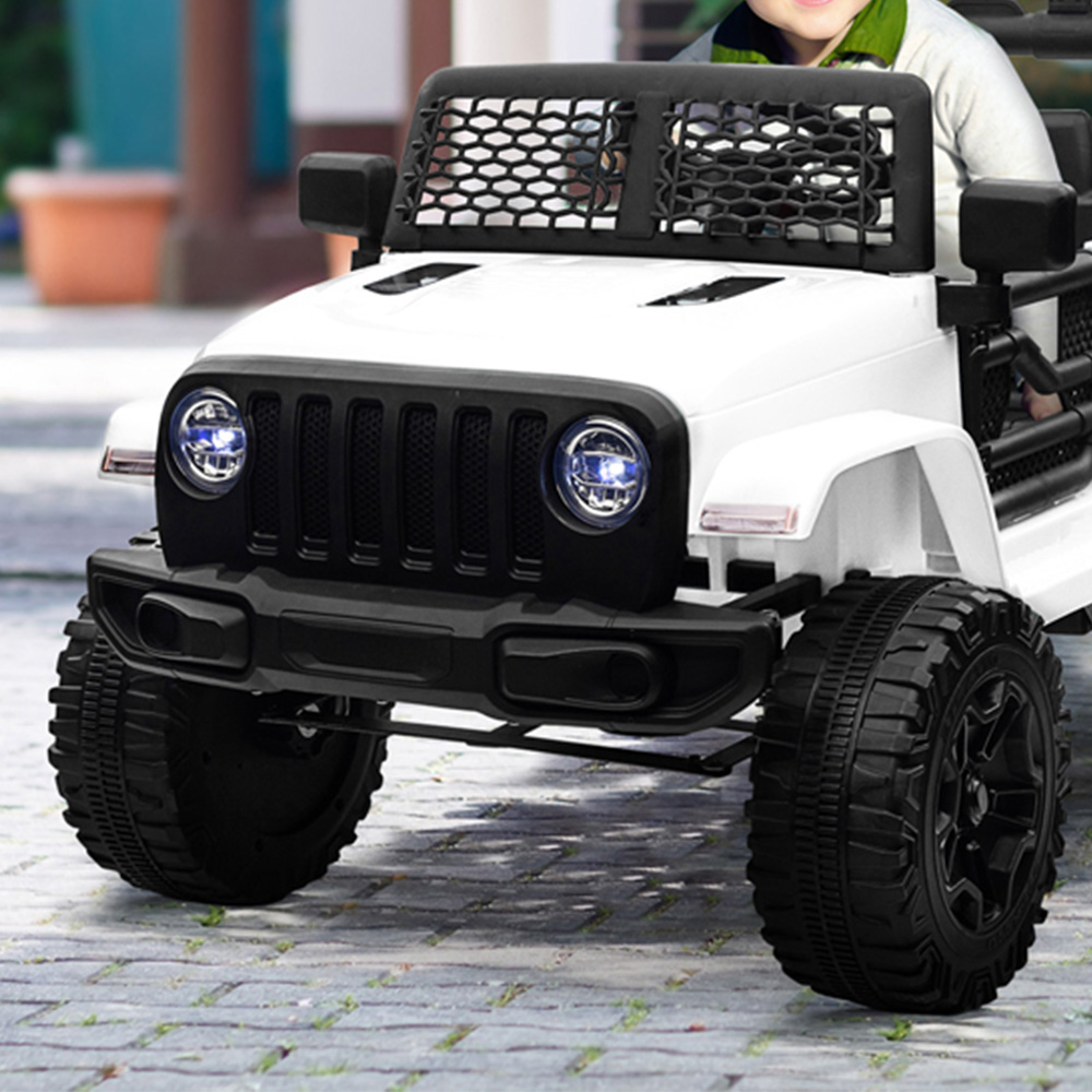 HOMCOM Kids Black Electric Off-Road Ride On Car Toy Truck 3-6 Years Image 2