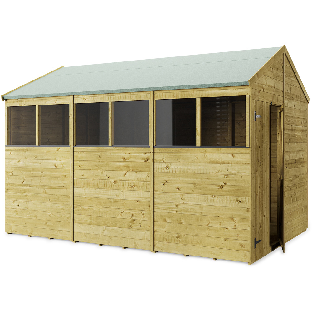 StoreMore 12 x 8ft Double Door Tongue and Groove Apex Shed with Window Image 2