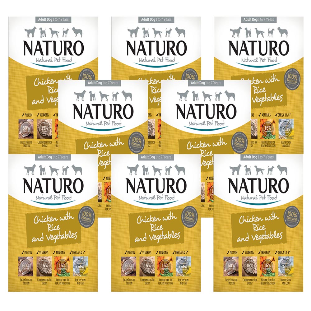 Naturo Chicken and Rice Tray Adult Dog Food Case of 7 x 400g Wilko