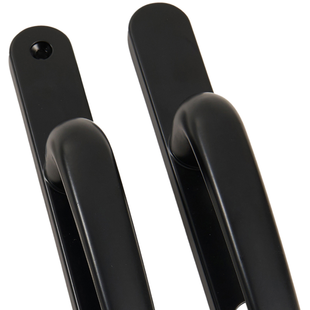 Living and Home Single Pair Black Aluminium Alloy Door Handles without Lock Cylinder Image 6