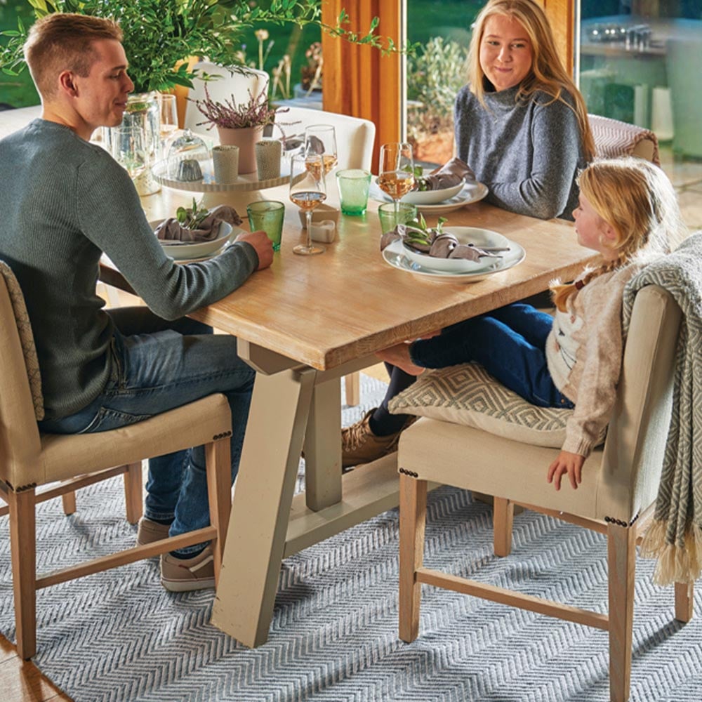 Hug Rug Denim Blue Woven Herringbone Rug 120 x 170cm Image 2