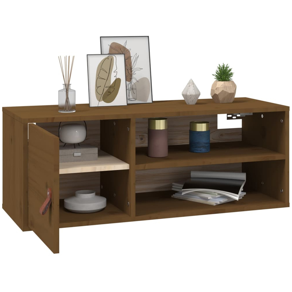 vidaXL Single Door 2 Shelf Brown Wall Cabinet 2 Pack Image 6