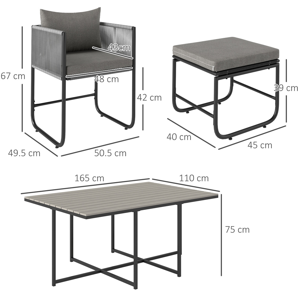 Outsunny 10 Seater Grey Rattan Garden Dining Set with Cushion Image 9