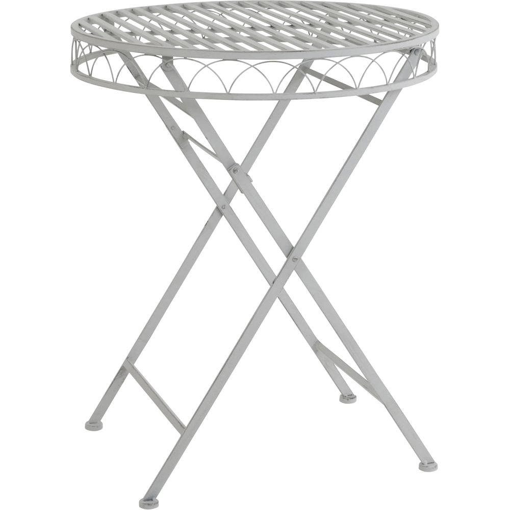 Charles Bentley 2 Seater Grey Decorative Rustic Metal Garden Bistro Set Image 5